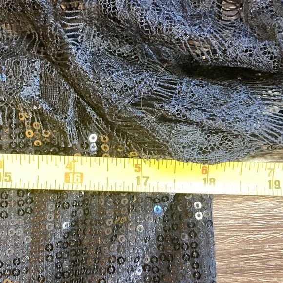 Womens Size 6 Cynthia Steffe Black Longsleeve Lace & Sequence Dress - Picture 4 of 10